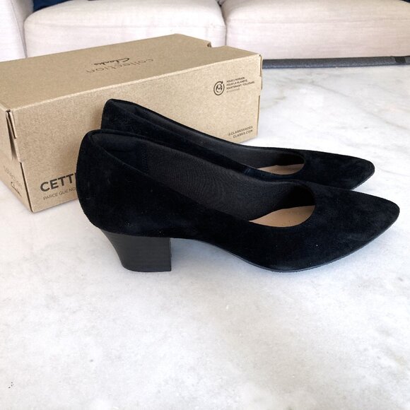 NIB! New in box Clarks black Teresa Step pump / pointed toe shoes, suede leather - Picture 5 of 7